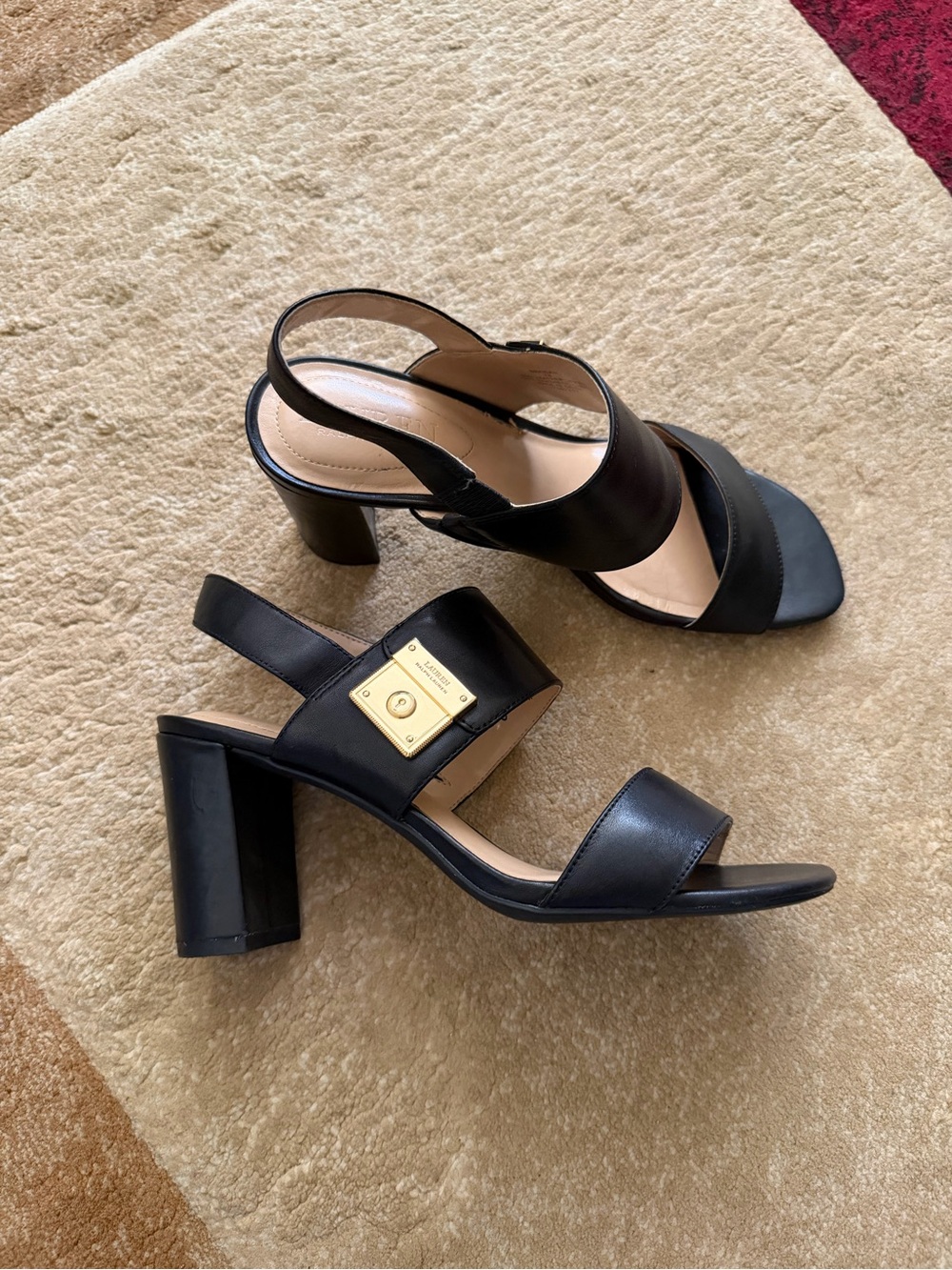 Lauren Ralph Lauren black block-heel sandals